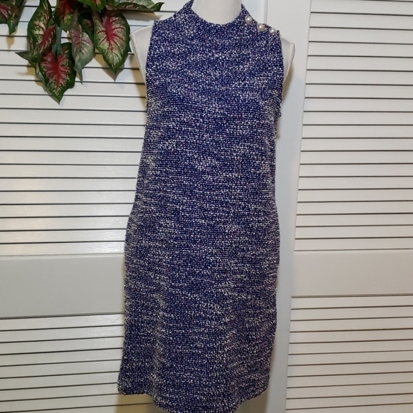 BEIGE by ECI Cut in Shoulder Royal Blue & White M EUC - Picture 9 of 10